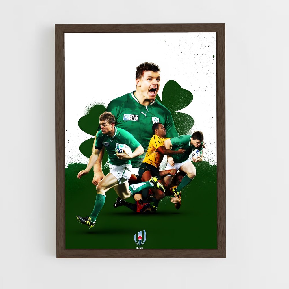 Poster Les Guerriers Émeraude – affiche Rugby (vue 5)